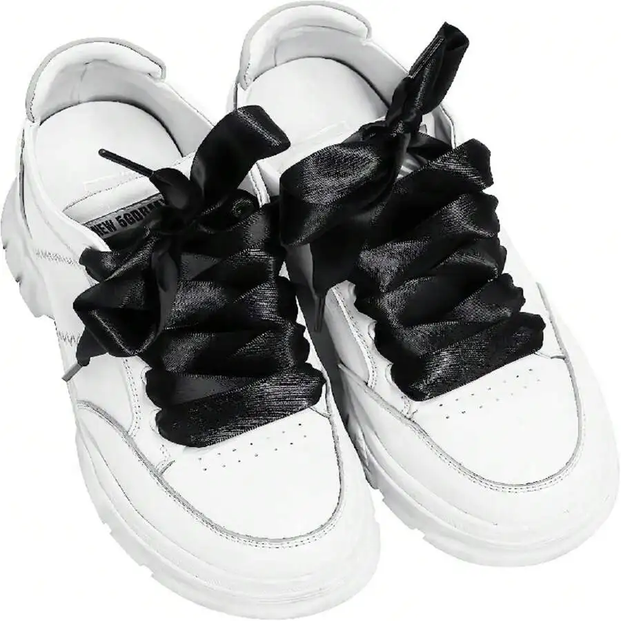 

Черные атласные шнурки для обуви: широкие, плоские, для кроссовок, скейт-обуви, ботинок, повседневной и спортивной обуви