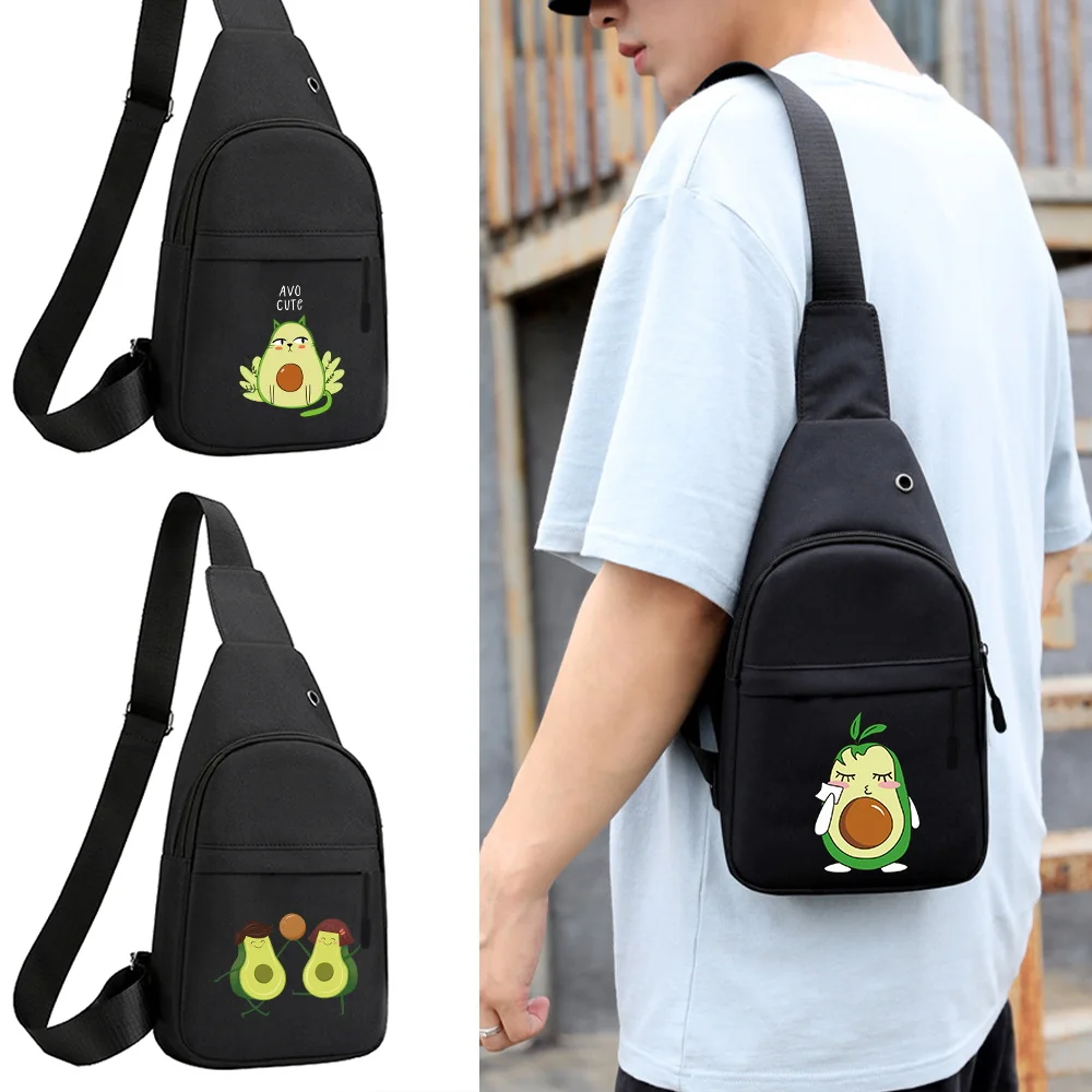 Casual Trend Chest Bag Hip Pack Street Style Women Belt Bags Avocado Print	Canvas Crossbody Chest Bag Unisex Hip Hop Waist Packs