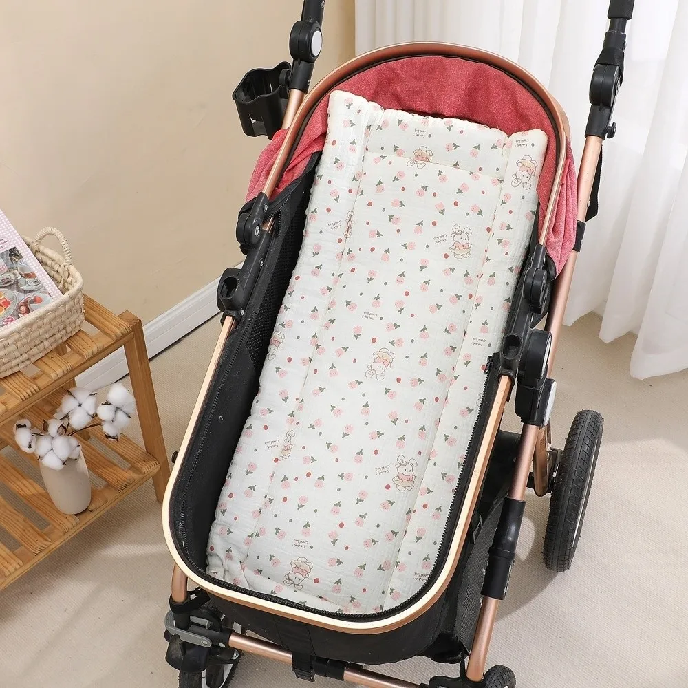 Universal Cartoon Baby Stroller Cushion Rabbit Flower Trolley Mattress Cotton Soft Baby Seat Cushion Toddler
