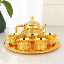 High-grade Golden Baifu Tea Set Household Full  of  Table Kung Fu  Cup Pot Small