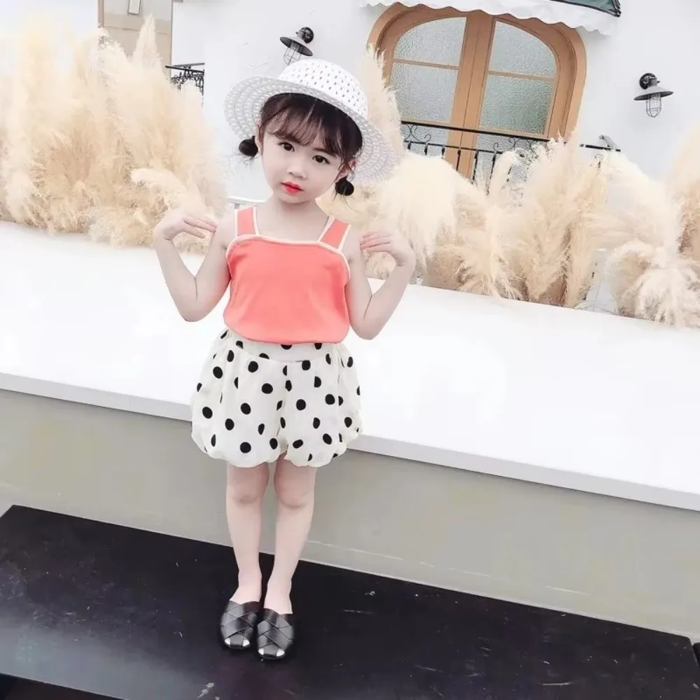Fashion Casual Pants Big Dots Versatile Big Dots Bloomer Elastic Waist Children Cloths Summer