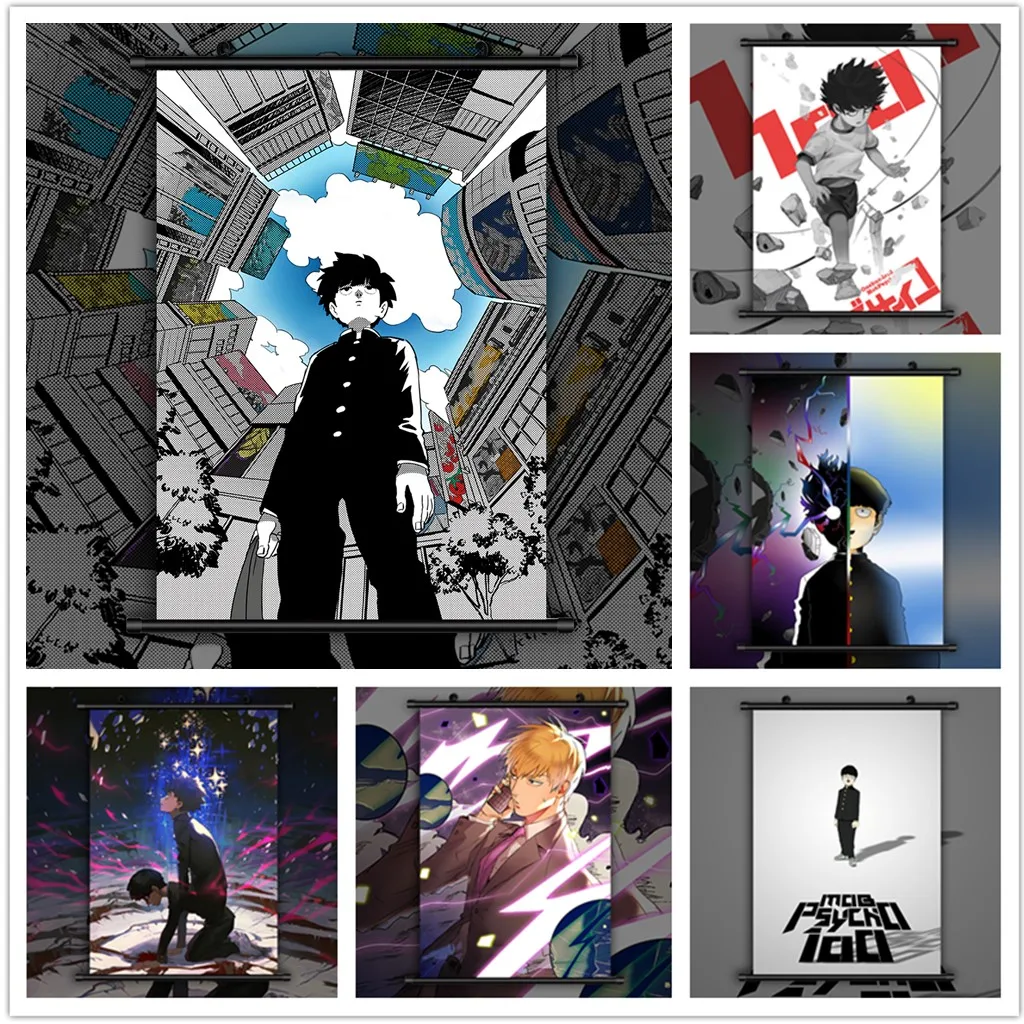 Mob Psycho 100 Kageyama Shigeo Reigen Arataka Animation Canvas Painting Posters Prints Wall Art Pictures Living Kids Room Decor