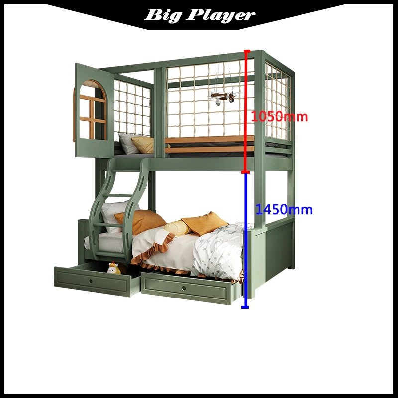 Children's Boy Bunk Bed Bunk Bed Solid Wood Two-Layer Bunk Princess Castle Tree House Bed