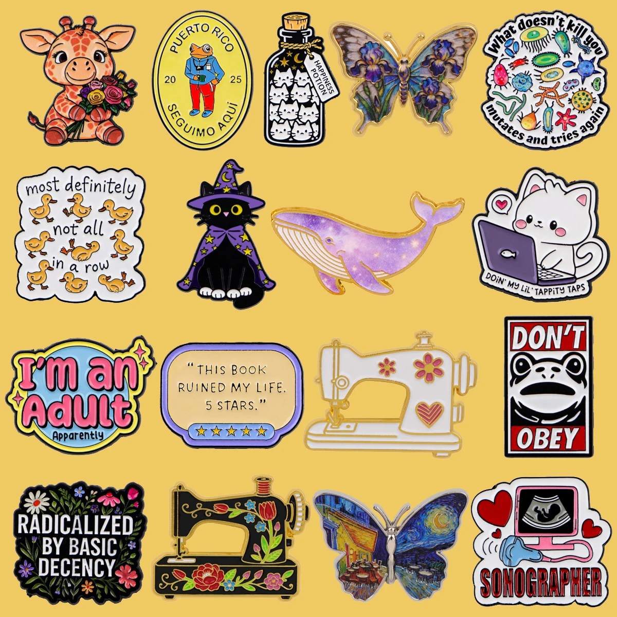 الكرتون القط المينا دبوس الملونة فراشة دبابيس للنساء قبعة التلبيب دبوس حقائب الظهر شارات الهدايا الملابس والاكسسوارات #1