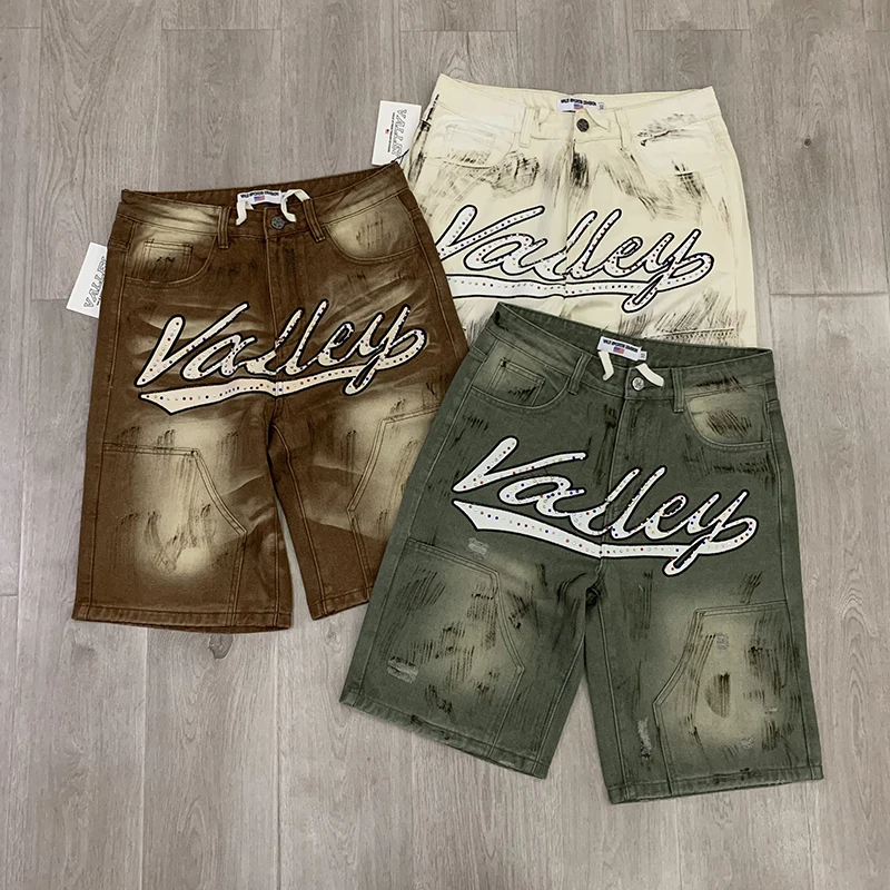 

Джинсовые шорты Vale Valley Forever SKITTLES JORTS, джинсовые шорты высокого качества для мужчин и женщин со стразами, шорты пять четвертей