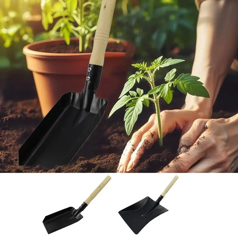 Gardening Shovel Wooden Handle Gardening Tools Weeding Shovel Trowel Garden Digging Spade Multifunctional Garden Trowel Tools