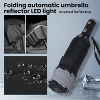 YWDZ-Automatic Reverse Umbrella Inverted Reflective Folding LED Light Safe Night Windproof Frame For Men Women Umbrellas