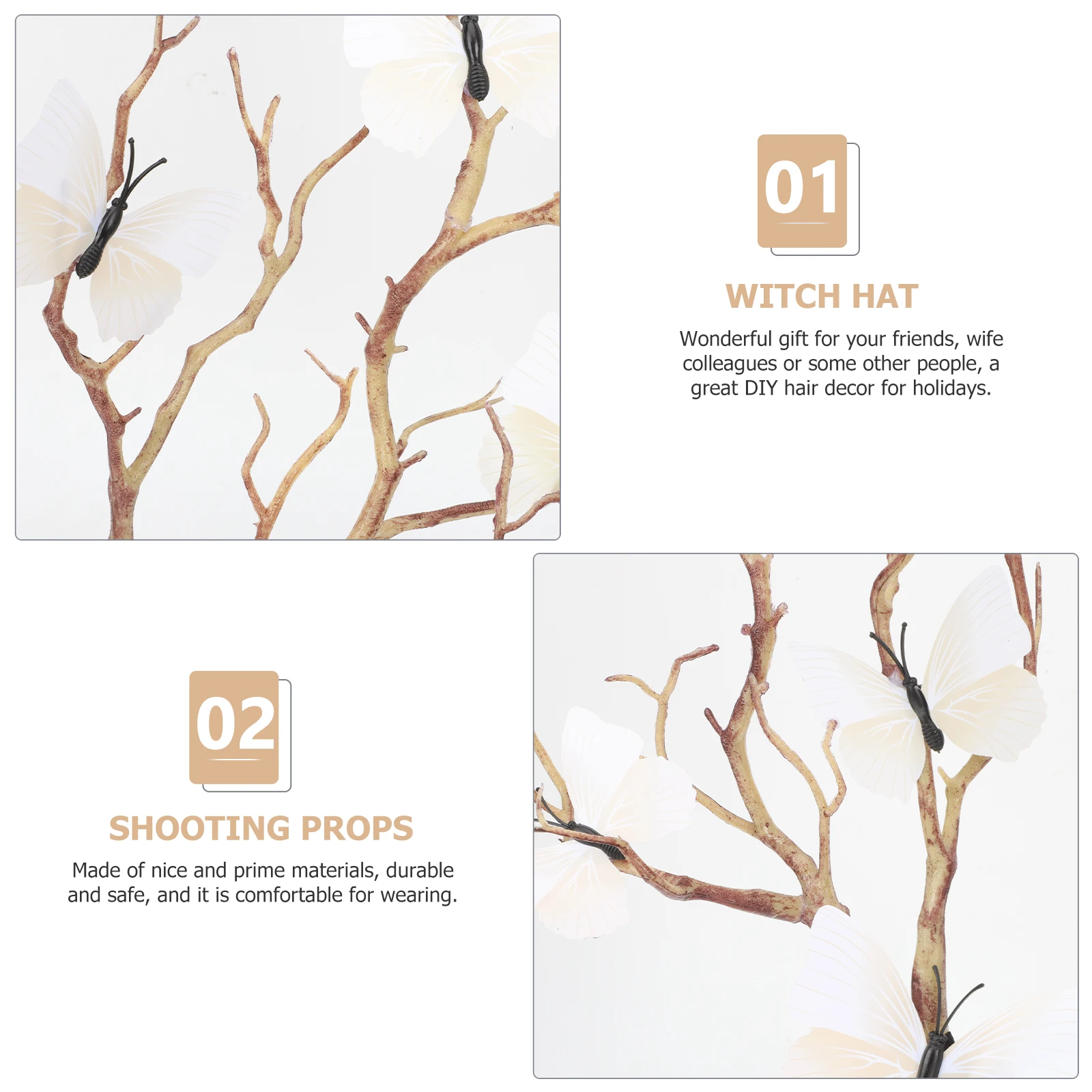 

Simulation Antler Headband Deer Hair Accessories for Women Halloween Cosplay Props Costume Gothic Headdress Holiday Party