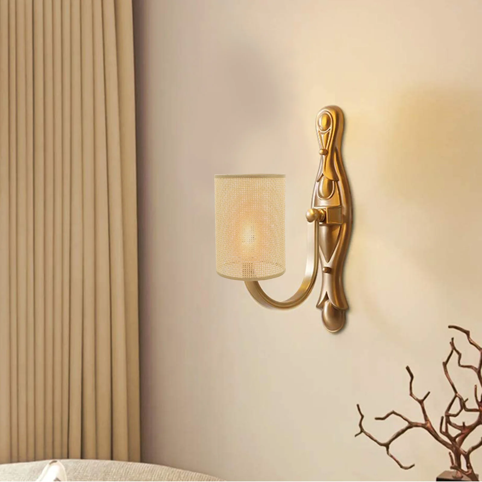 

2Pcs Rattan Woven Lampshades Durable Lightweight Rustic Pendant Lamp Shade for Table Lamps Ceiling Light Covers