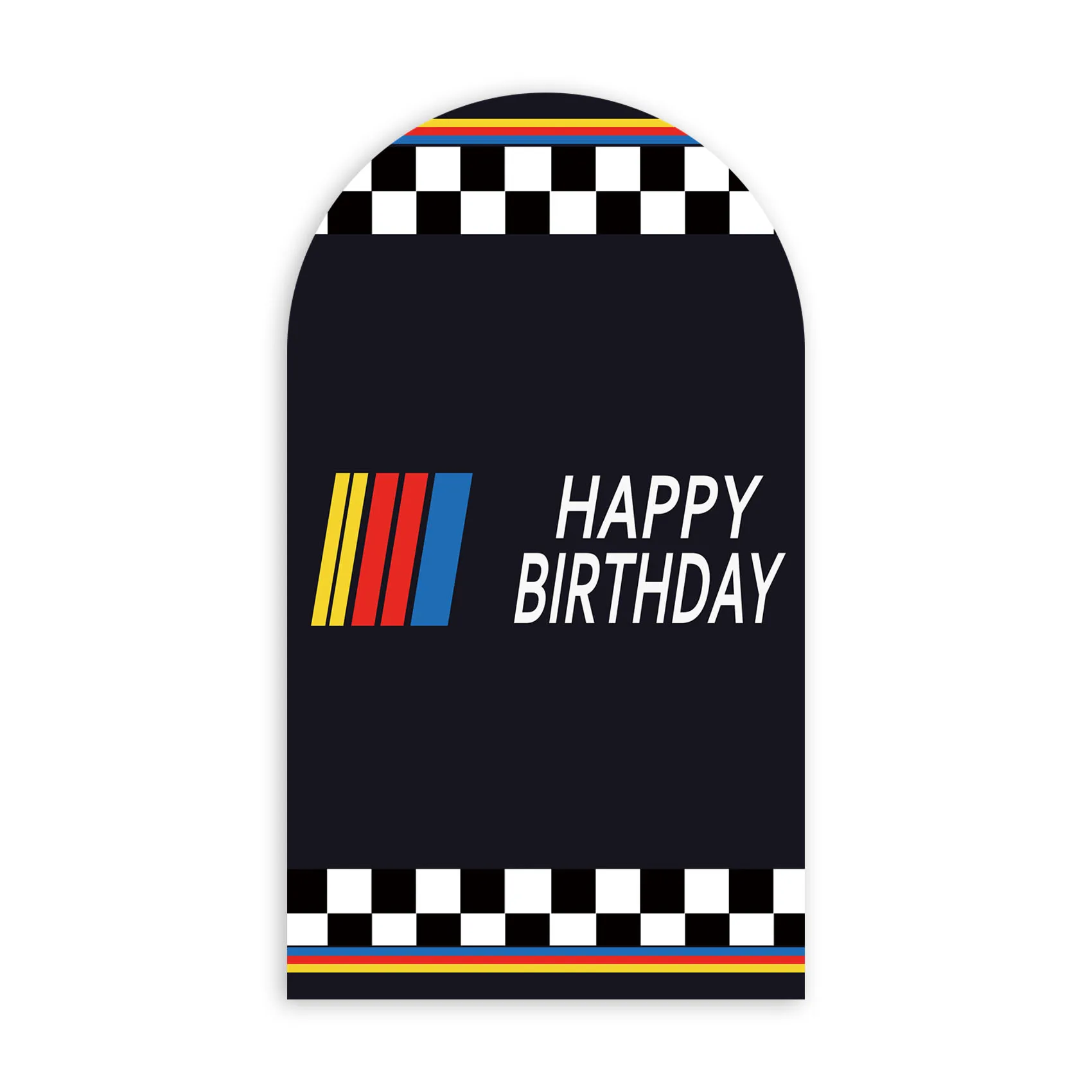 

Birthday Arch Backdrop Cover Elastic Fabric Baby Party Decorations Background,Black Racing Car Theme Table Decor Props GX-2242