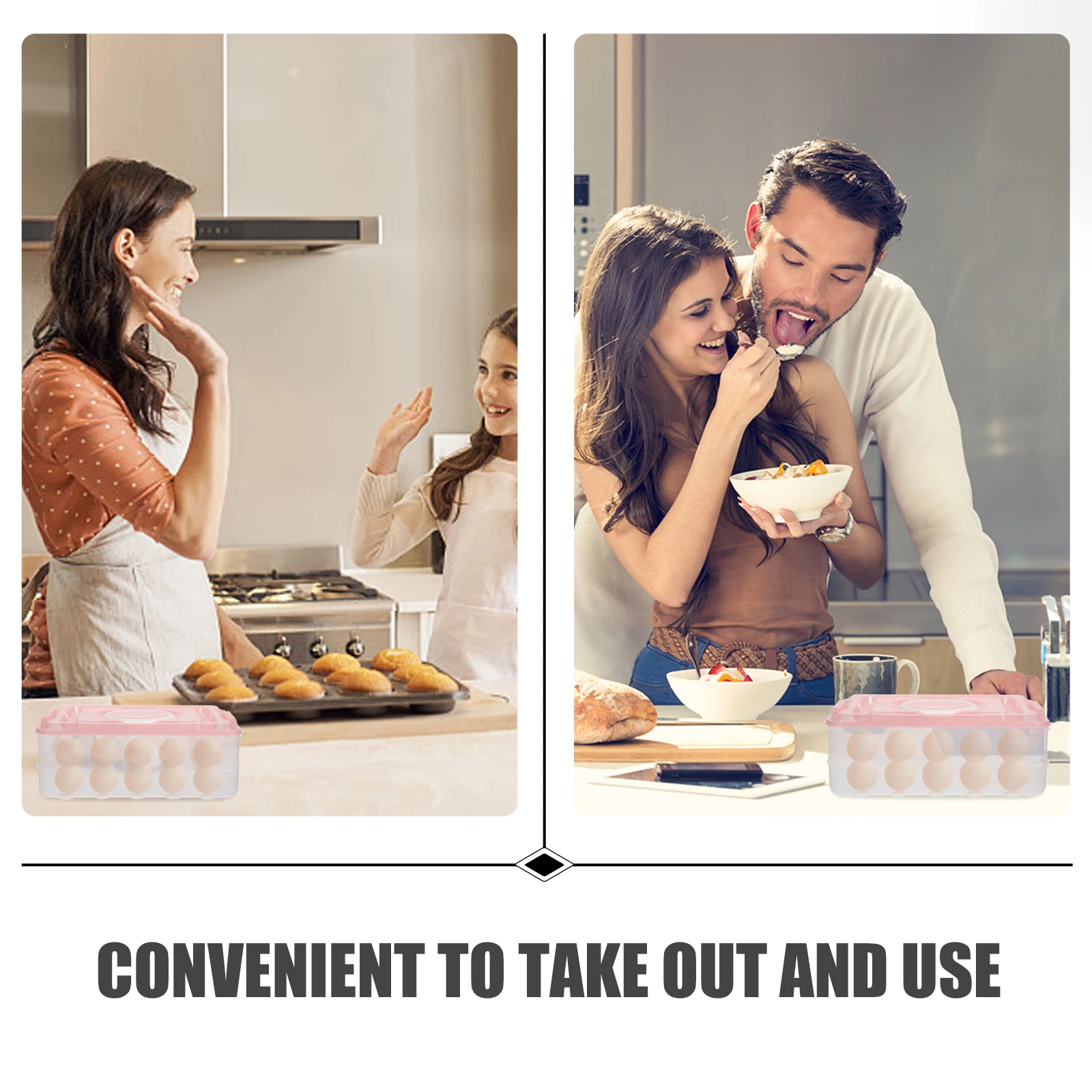 

Egg Holder Container Durable PP Material Kitchen Fridge Storage Egg Tray Dispenser Food Safe Shatter Resistant Home Use