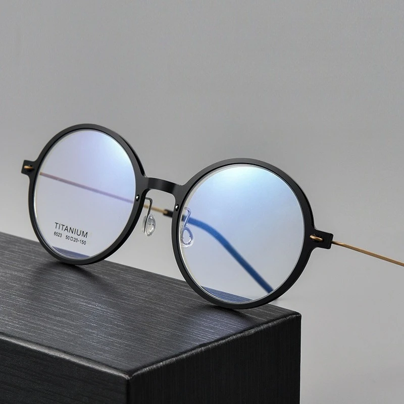 

Top Quality Fashion Round Alloy glasses frame men women optical Myopia Presbyopia prescription Lenses attachment Retro eyewear