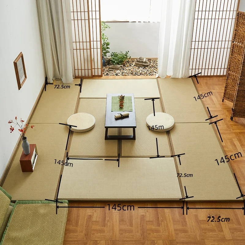 Japanese Traditional Igusa Tatami Mat Woven Rush Straw Mats Sleeping Flooring Judo Mattress Mat for Bedroom Dormitory Yoga