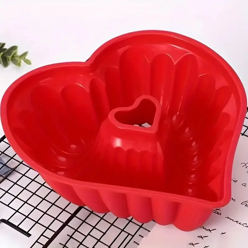 실리콘 입체 러브 케이크 몰드, 발렌타인 데이, DIY 베이킹 도구, 1PC