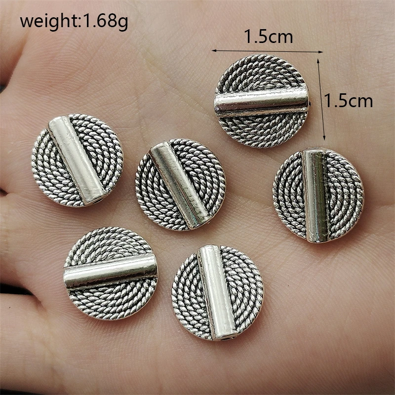 Charming Tibetan Silver Bronze Perforated Cap Gasket DIY Handmade Earrings Bracelets Needle And Thread Connectors Accessories