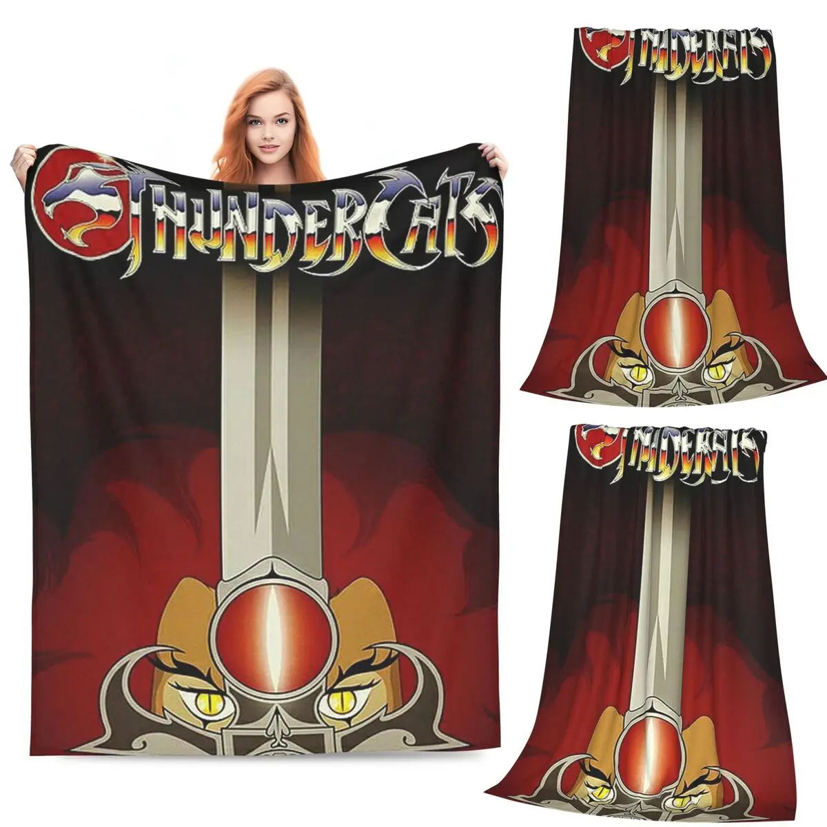 

Thundercats Cartoon Blanket Flannel Sofa Throw Blanket Multi-function for Home Bedroom Travel Throws Bedspread Quilt