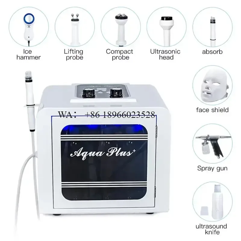WMWMNU Micro Current Ionic Galvanic Facial Hydro Diamond Dermabrasion Jet Peel for Eyes Portable Touch Screen