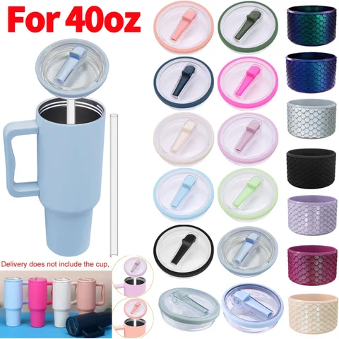 40Oz Tumbler Flip Straw Lid Replacement for Stanley 40oz Tumbler Spill Proof Splash Resistant Tumbler Lids Reusable Mug Lids