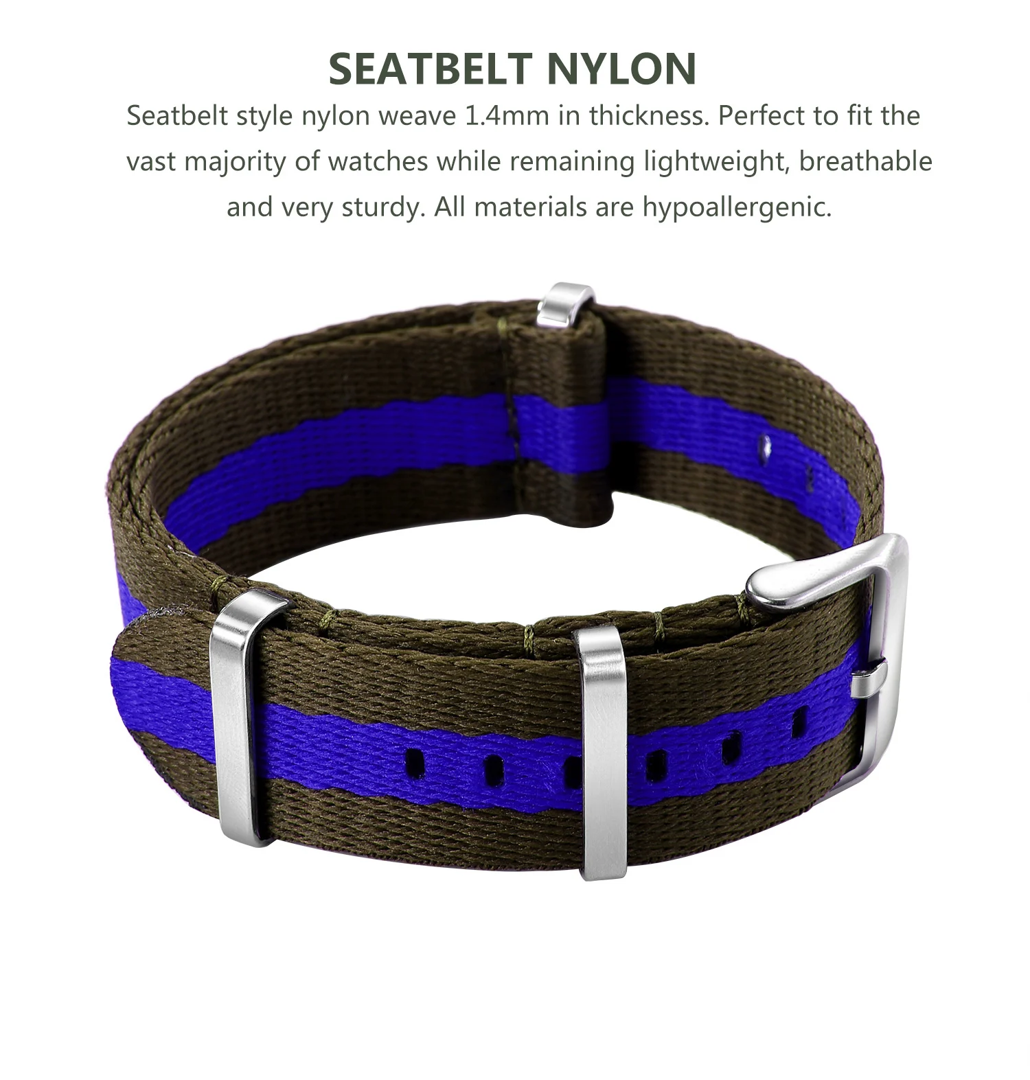 Nylon-Uhrenarmband, 20 mm, 22 mm, bequeme Uhrenarmbänder, Schlaufe, militärisch, waschbar, für Herren-Uhrenarmbänder – Detail 33