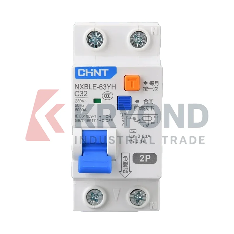 CHINT NXBLE-63YH Home RCBO Residual Current Circuit Breaker 6-63A 1P+N 2P 3P 3P+N 4P Overload Leakage Short Circuit Protection