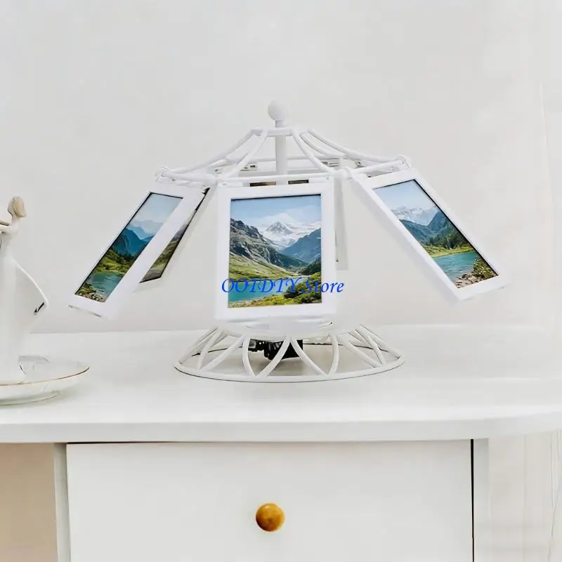367A Rotatings Ferris Wheel Picture Frame,Family Photo Frame Shows Desktop Decors