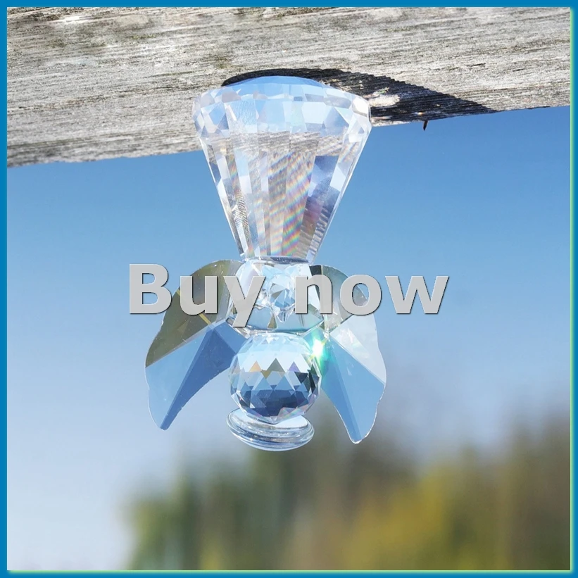 Crystal Angel Figurine Decor, Glass Guardian-Angel Statue Figurines Collectibles, Pretty Angel Ornament Gifts for Women-ABHG