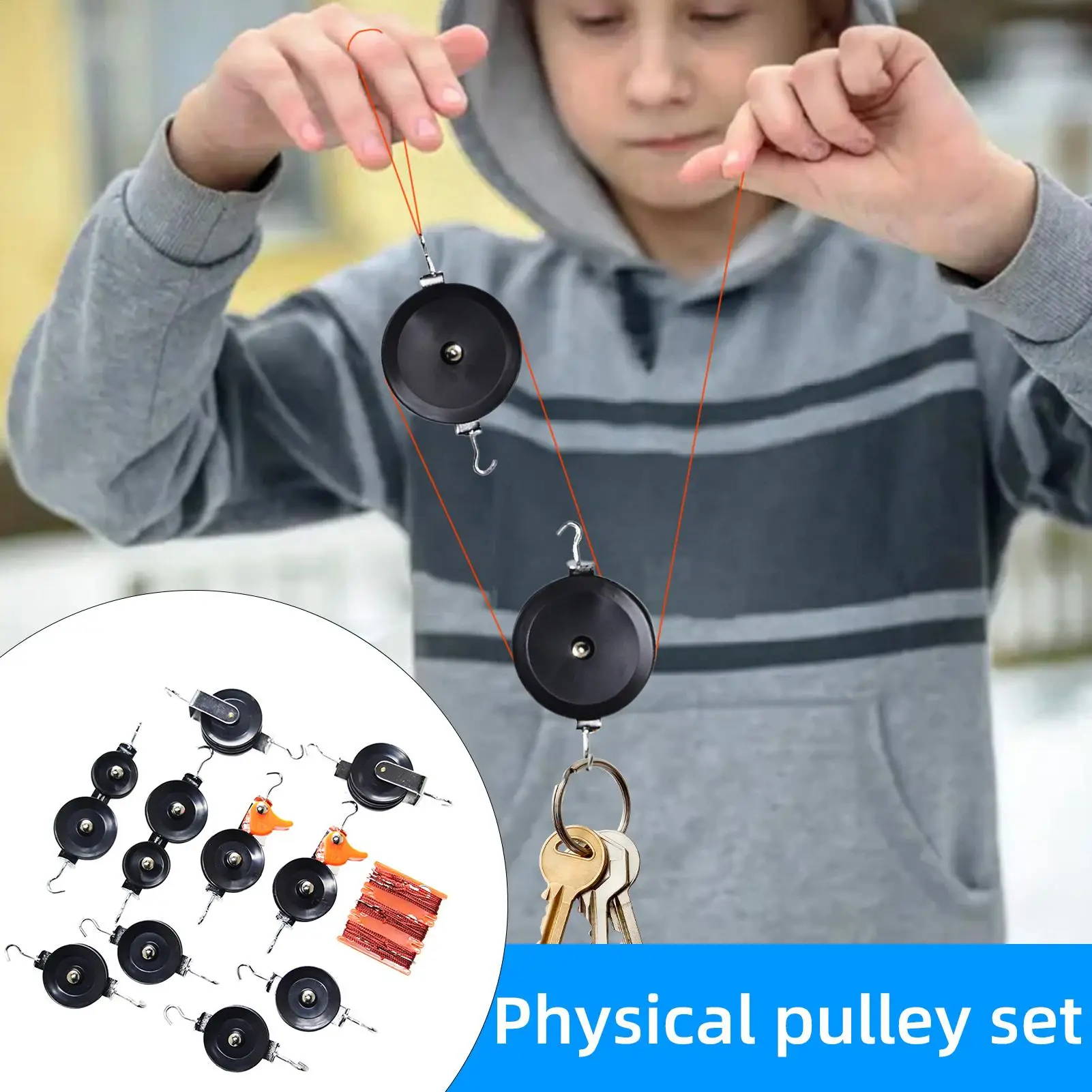 Riemenscheibenblöcke, Metall-Physik-Lehrmittel, Riemenscheibensystem für Laborexperimente zum Selbsterlernen von Gruppenstudien, Konzeptübungen