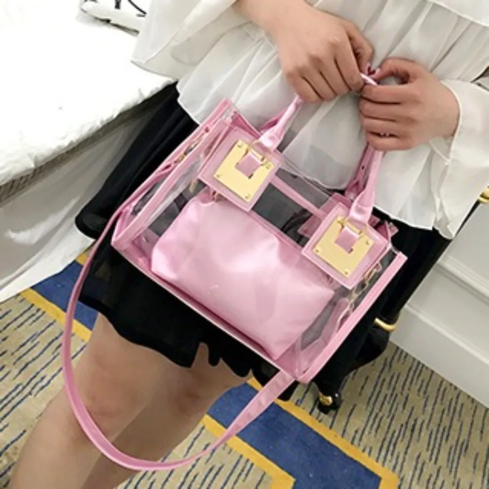 

Large Summer Clear Totes Bags Transparent Clutch Purse Women Handbags PVC Crossbody Shoulder Messenger Bag The Songkran Festival