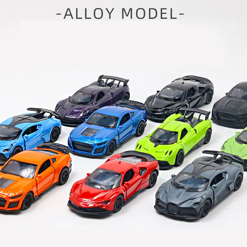 1:36 Alloy Diecast Supercar Sports Car Racing Model Classic PullBack Car Miniature Vehicle Replica For Collection Gift Kids