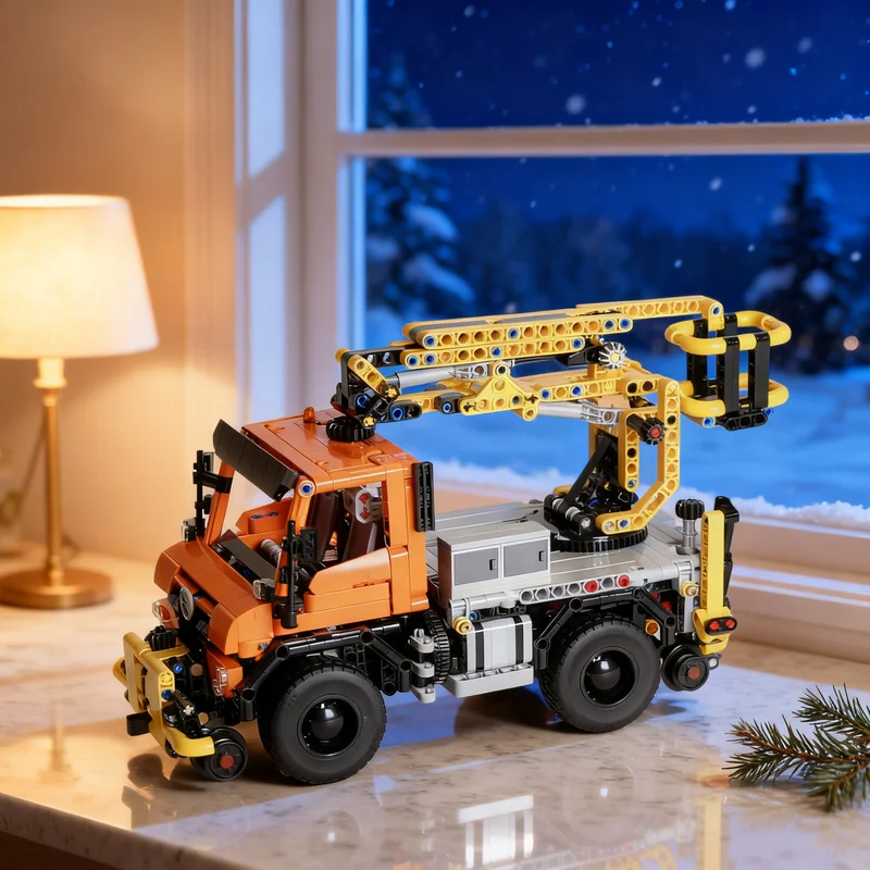 284pcs MOC Technical Unimoges Cherry Picker Model Building Blocks Toys Construction Christmas Gift Birthday Assemble Display DIY