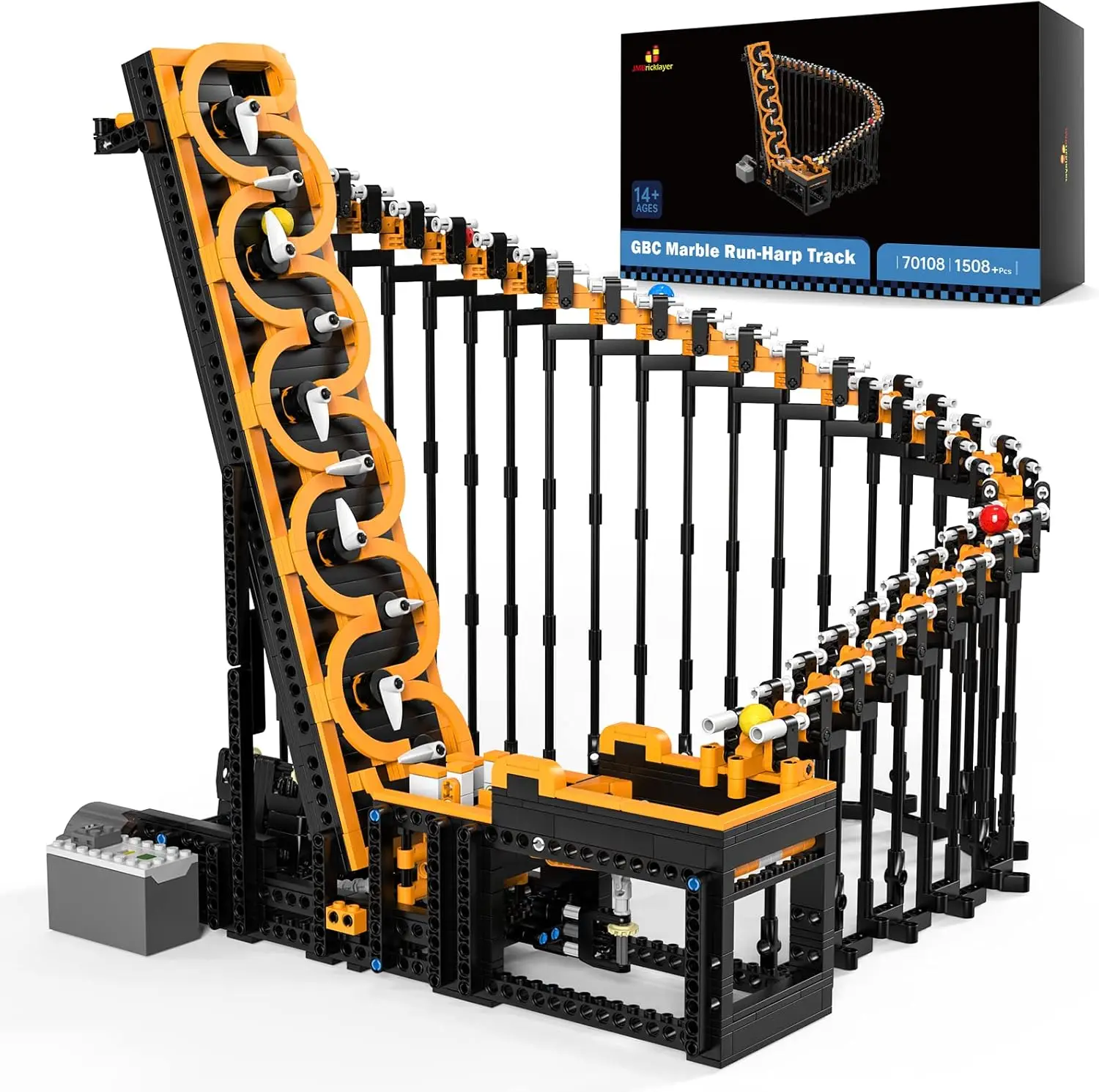 

Ball Roller Coaster Harp Track Electric Assembly Line Mechanical Building Blocks Power Model Bricks Toys Compatible With LEGO