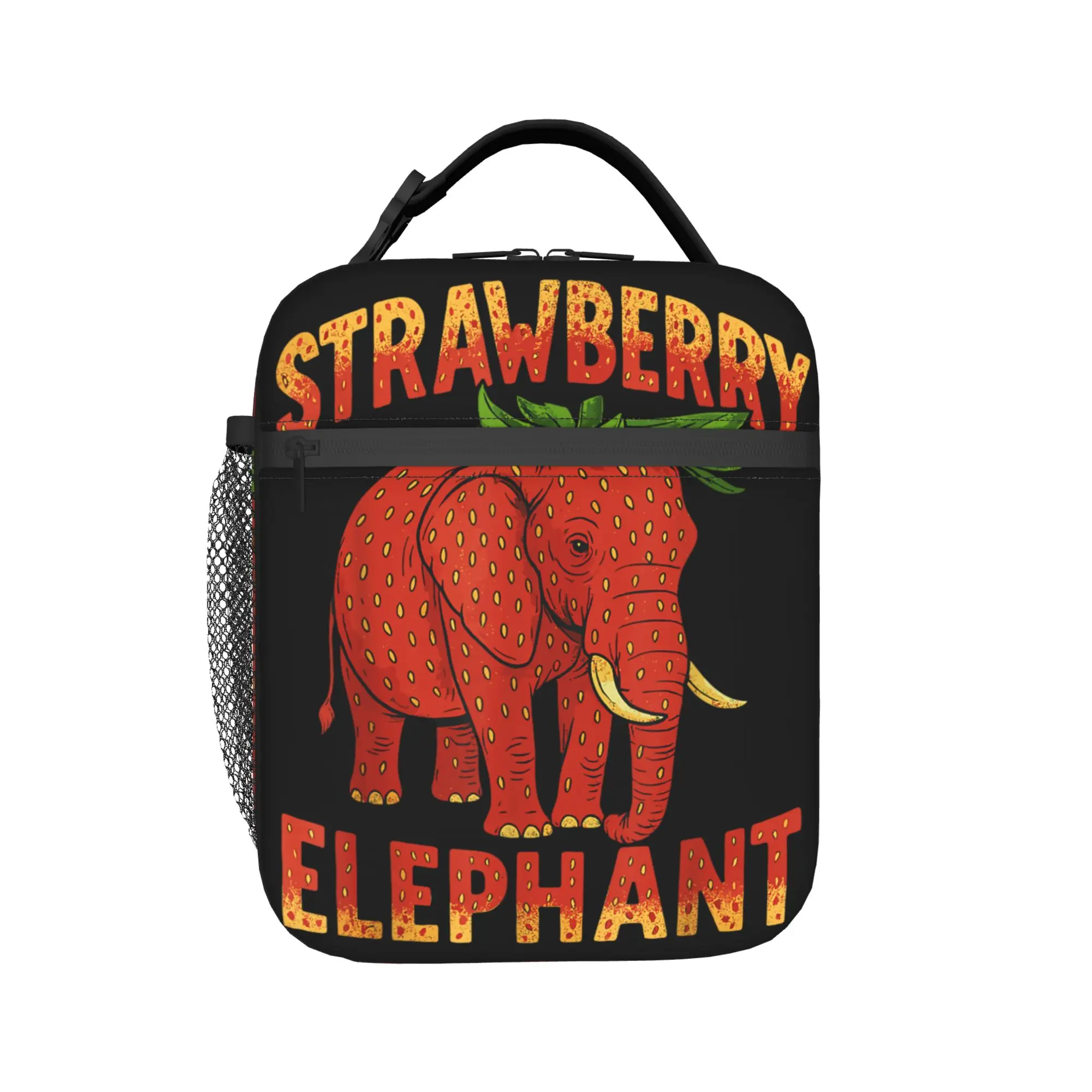 Lunch Bag Meme Italian Brainrot Strawberry Elephant Picnic Lunch Box For Child Casual Portable Insulated Thermal Lunch Bags