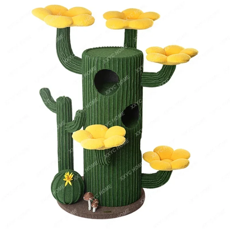 

Honey Pot Cat Cactus Climbing Rack Cat Nest t Tree Integrated LargeJumping Platform Multi-Layer Green Plant Rack