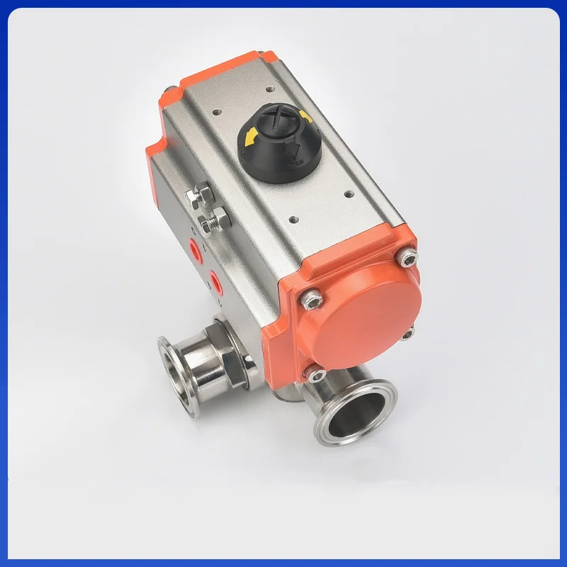 Stainless Steel Tri-clamp Sanitary Pneumatic Three-Way Ball Valve For Sanitary Applications