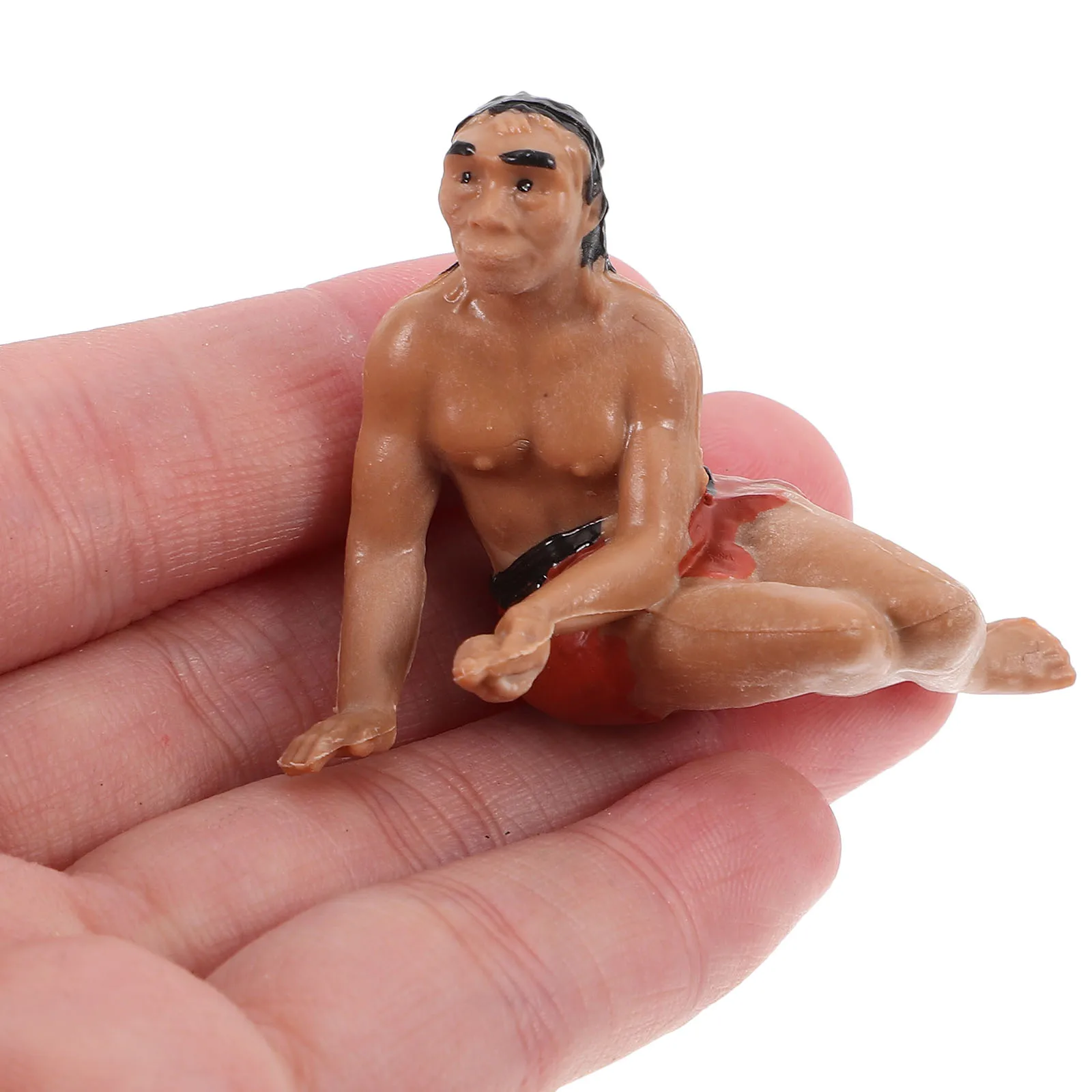 

Farm Thatched Hut Decorations Mini Primitive Men Model Ornaments Abs House Figurines