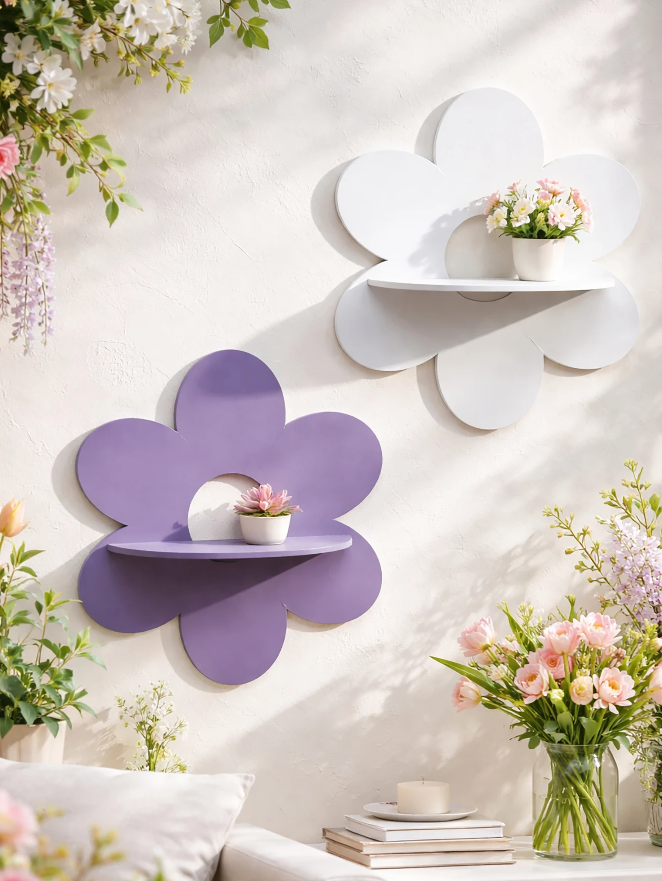 Niedliches Kirschförmiges Wandregal Holz-Aufbewahrungsorganizer Schwebende Regale Kreative Boho-Heimdekoration für Wohnzimmer Schlafzimmer & Kinderzimmer – Detail 30