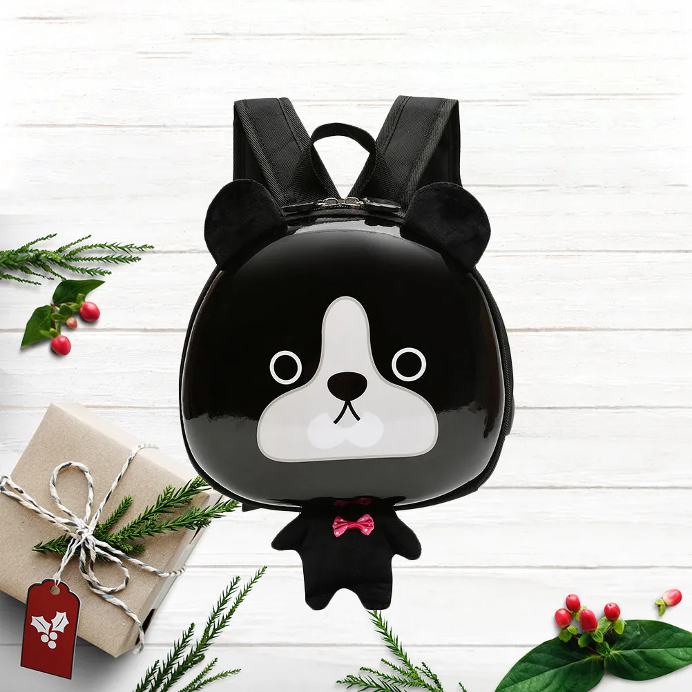 Cartoon Kids Eggshell School Backpack Dog Shape Small Hard Shell Satchel Suitable for Kindergarten Preschool Boys Girls Black