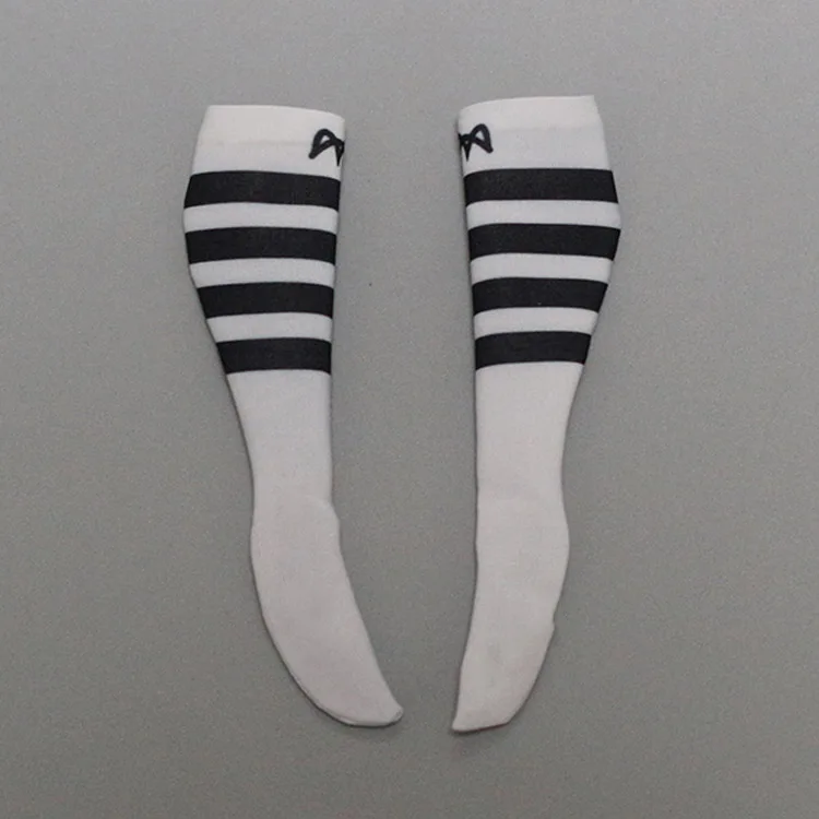 Chaussettes de mollet rayées pour femme, chaussettes de sport pour étudiant, yoga, figurine d'action, jouets modèles, échelle 1/6, 12 po