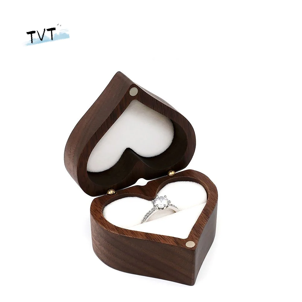 

Portable For Lover Storage Box Engagement Wedding Wooden Ring Box Jewelry Packaging Jewelry Display