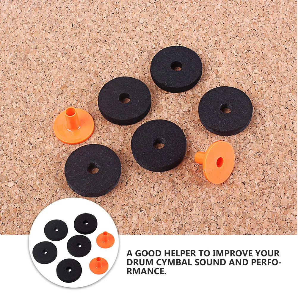 

7 Pcs Felt Combination Cymbal Felts Sleeves Hi-Hat Clutch Drum Kit Washer Stand