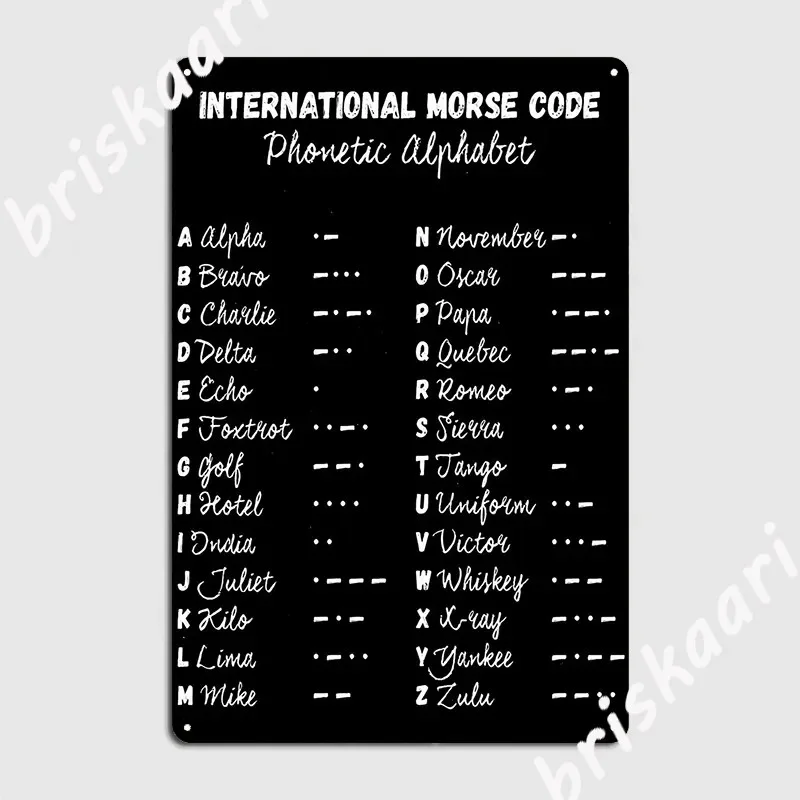 International Morse Code Metal Sign Wall Plaque create Garage Club Wall pub Morse Code Tin sign Posters