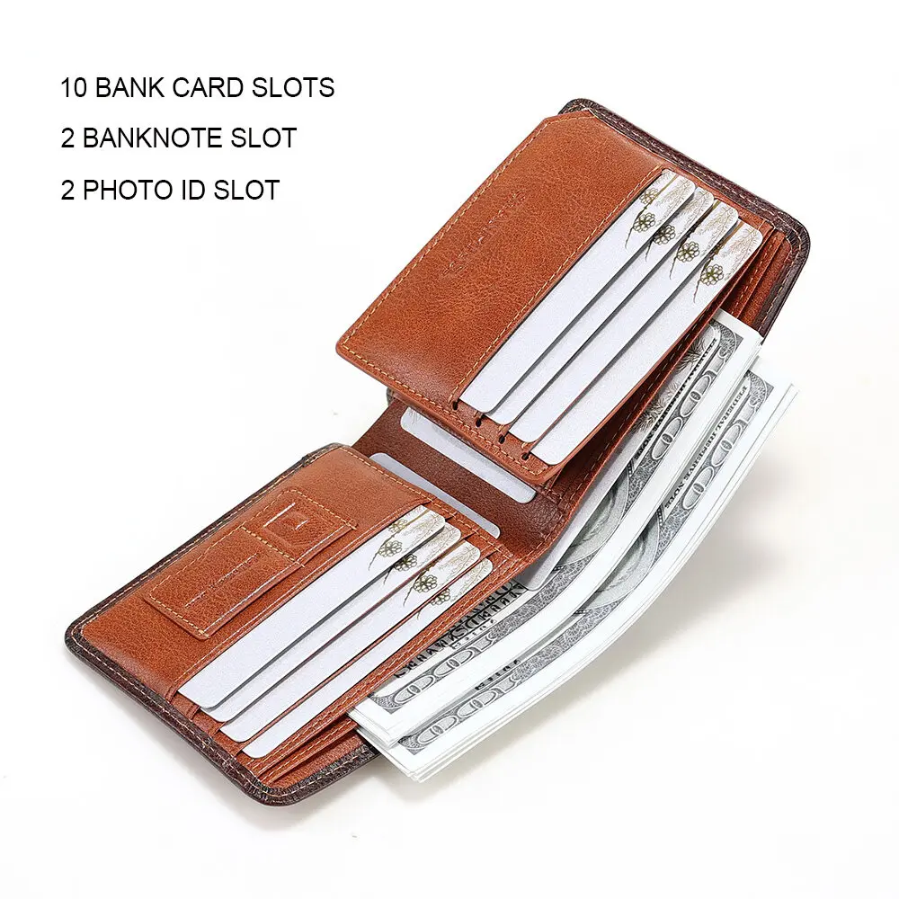 【Genuine Cow Leather】CHANPINCL Brand Men's Wallet Luxury Short Tri-Fold First Layer Cowhide Purse Business Horizontal Fashion