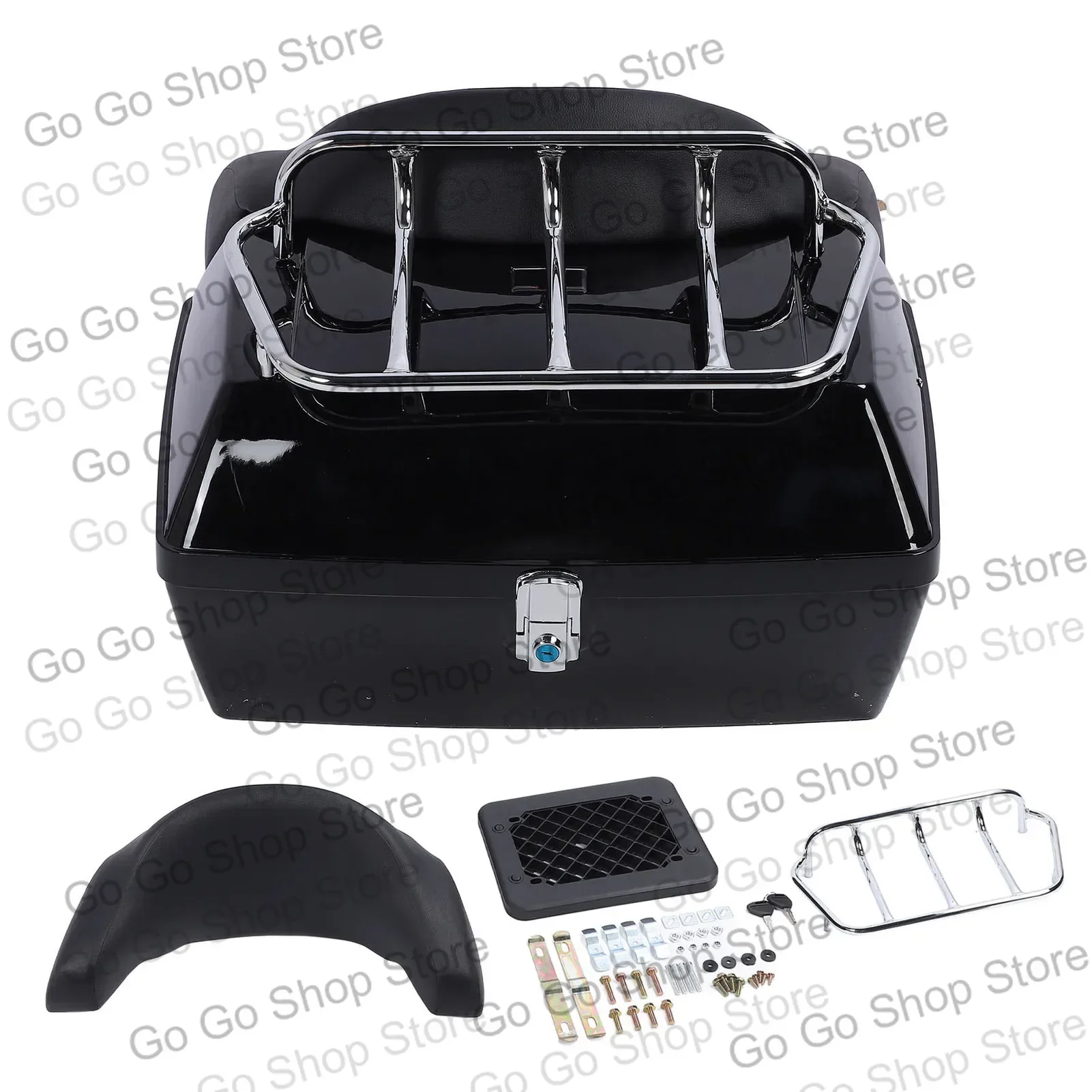 Large Capacity Moto Rear Trunk Box Stable Installation Safety Storage Helmet Box