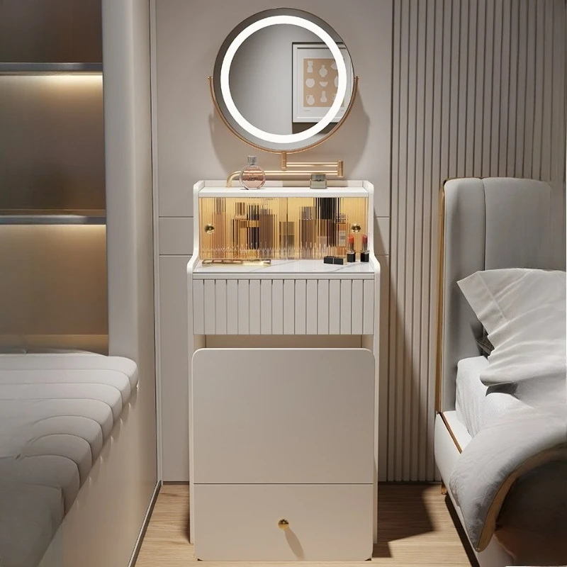 

Кремовый комод-туалетный столик для спальни, многофункциональный, со встроенным небольшим столиком для макияжа, мебель для спальни
