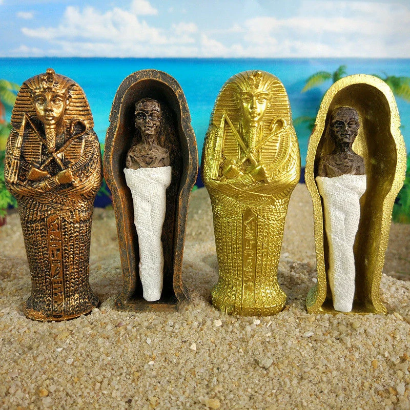 Adorno de ataúd de momia del Antiguo Egipto, resina desmontable, faraón, Cleopatra, pirámide, gasa, regalo, recuerdo, artesanía de simulación