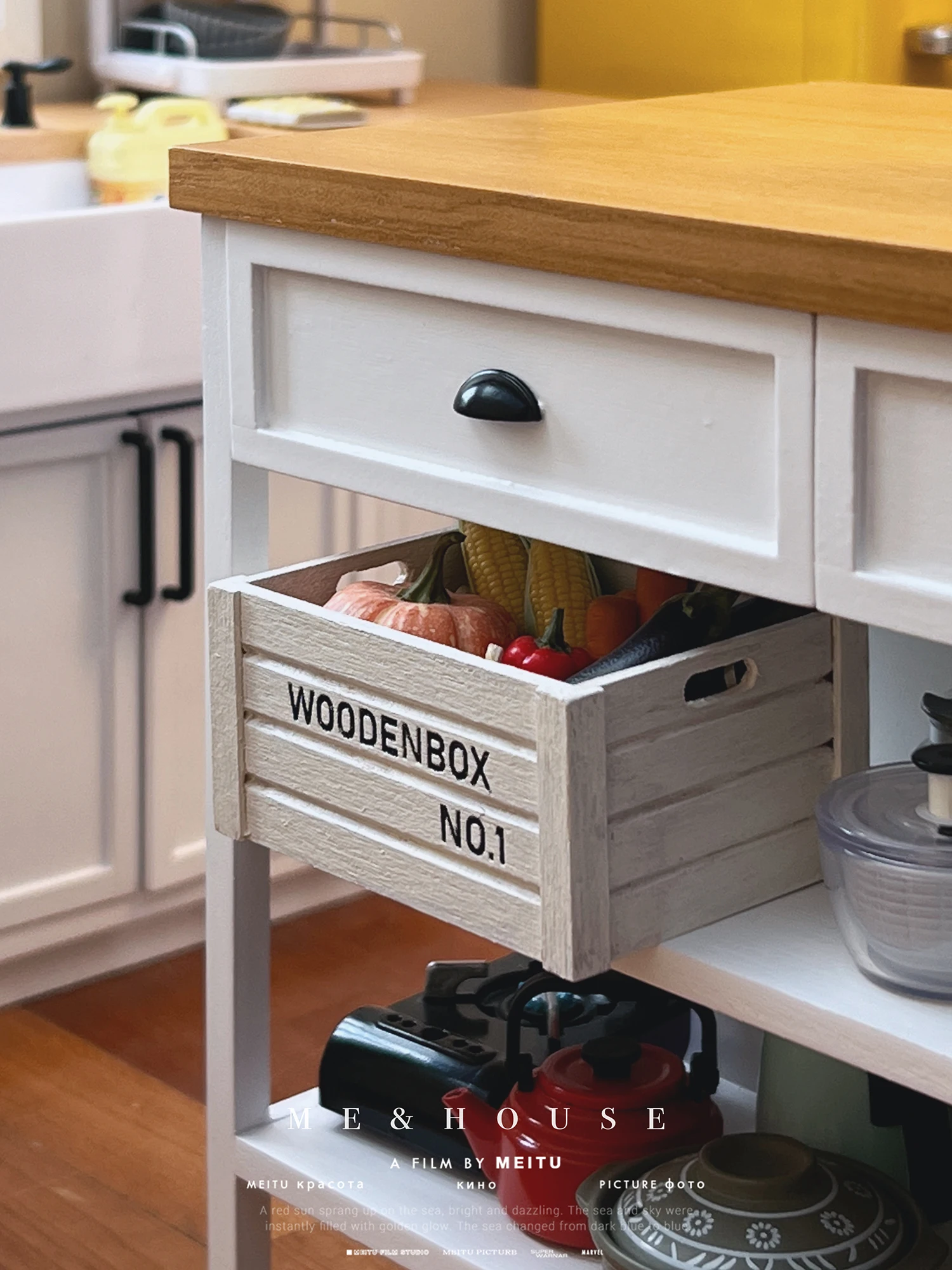 1/6 인형 집 모델 가구 액세서리, 미니 모델 보관, 나무 상자