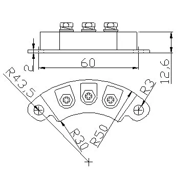 Módulo do controlador do retificador, MXY(S)35-12, MXG(S)35-12, MXY(S)40-12, MXY(S)50-12 (passo de quatro terminais/instalação 63.8mm)