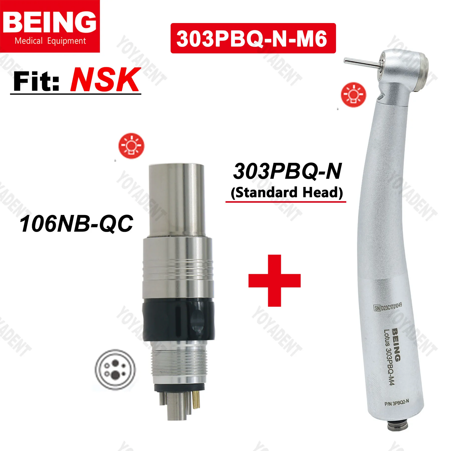 

Being Dental High Speed Air Turbine Standard Head Handpiece Push Button Fit NSK Dentistry Instrument Accessories