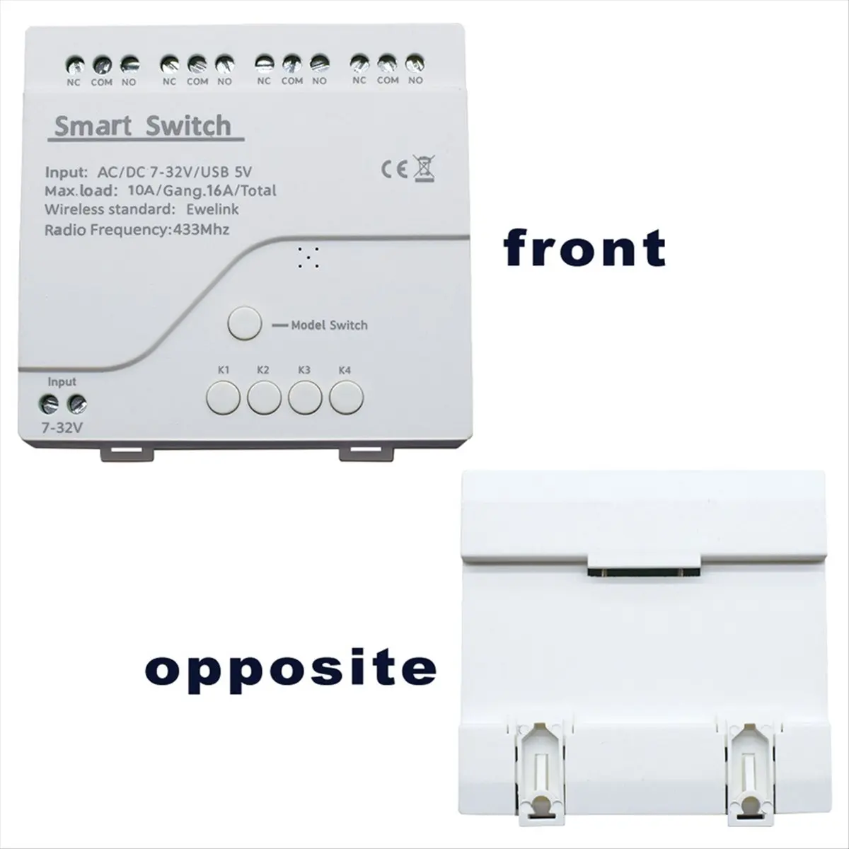 الذكية التحكم عن بعد واي فاي وحدة تبديل 4CH 7-32 فولت USB 5 فولت بوصة الذاتي قفل RF433 تلقي 4 طريقة التتابع #6