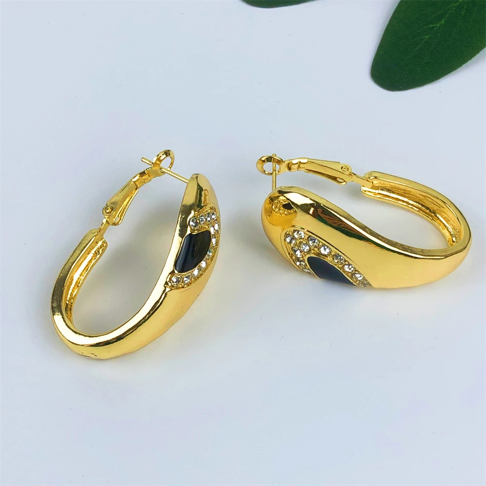 ESALE Fashion Classic Simple Necklace Earrings Jewelry Sets Women Dubai Brazilian Gold Color Italian Party Banquet Jewellery